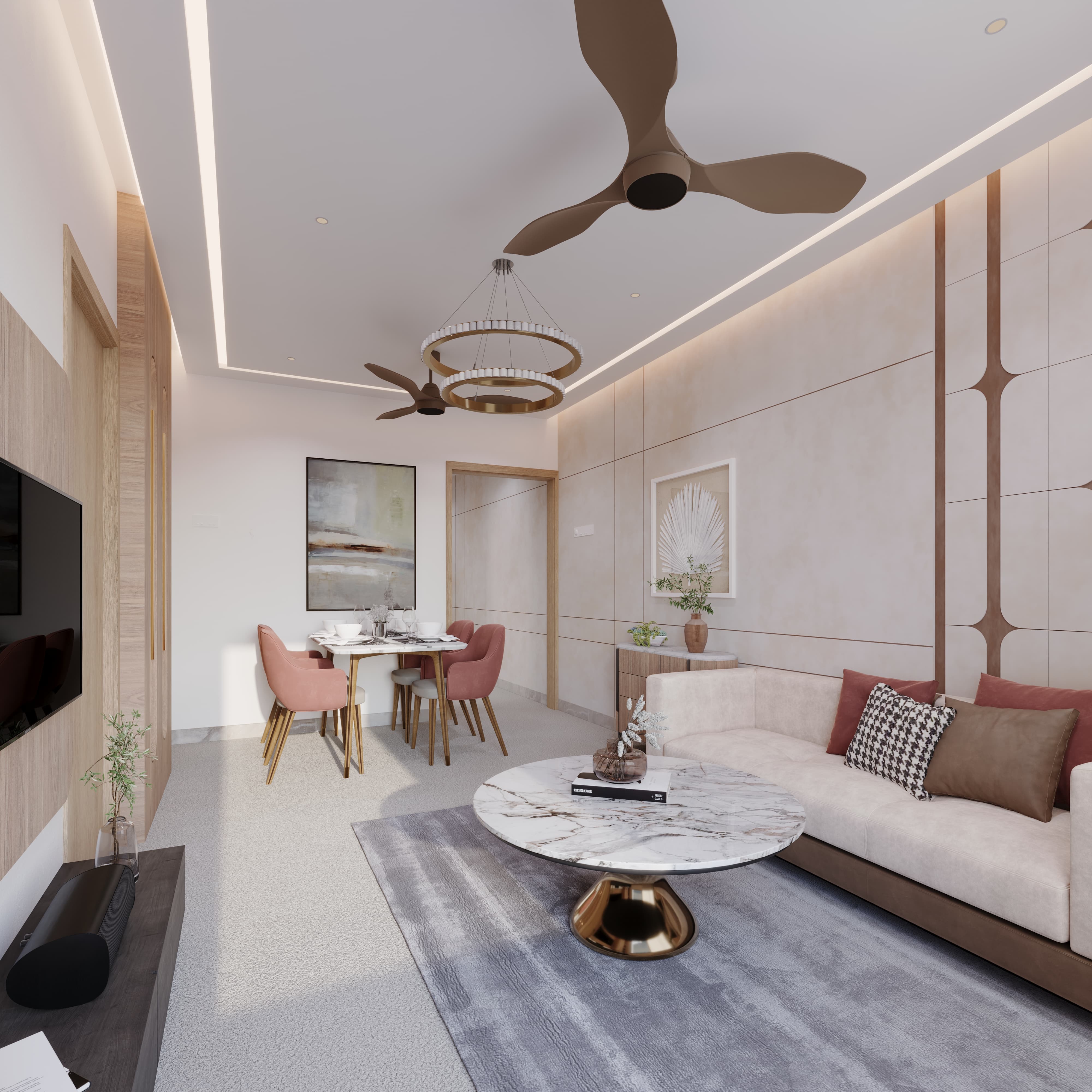 Spacious 1 BHK premium apartment layout design at Continental Horizon Mazgaon